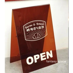 Triangle Floor Standing Advertising Signboard Wedding Shop Coffee Door Advertising Acrylic Signage Custom Printing Letter Time