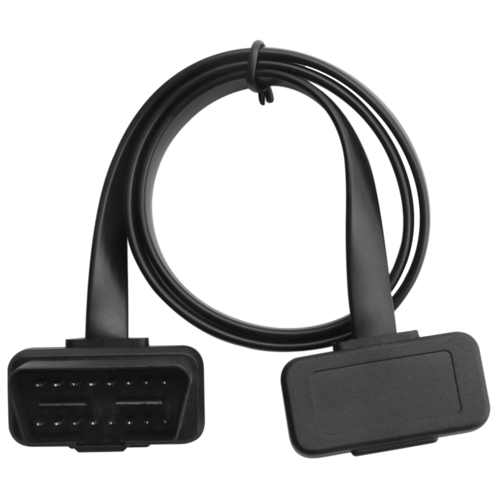 A73Q-Car Elbow Obd2 16 Pin Male To Female Flat Diagnostic Extension Cable Connector Connector