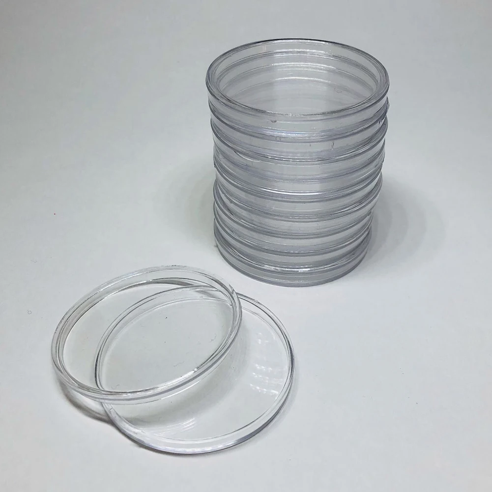 100PCS Clear Coin Capsules Holder Transparent Round Coin Protection Box Coin Display Case Storage Boxes Inner Diameter 40mm