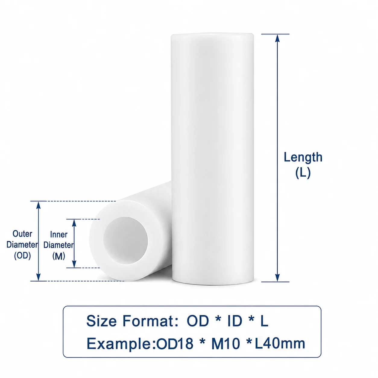 Black White ABS Nylon Spacer Bushing Hollow Round Non-Threaded Sleeve Standoff Washer for PCB TV Electronics Insulation Mounting