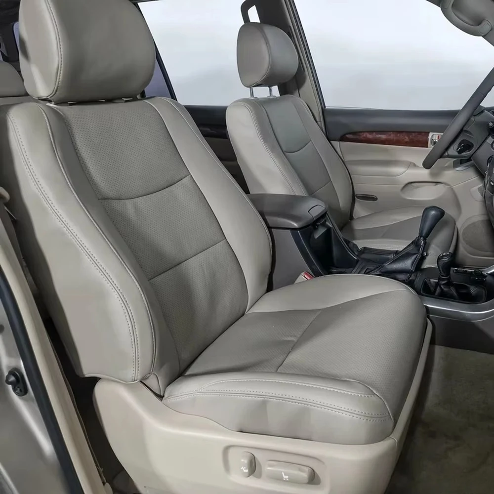 For Toyota Land Cruiser Prado J120 2002 2003 2004 2005 2006 2007 2008 2009 PU Leather Custom Car Seat Covers Set for 5 Seats