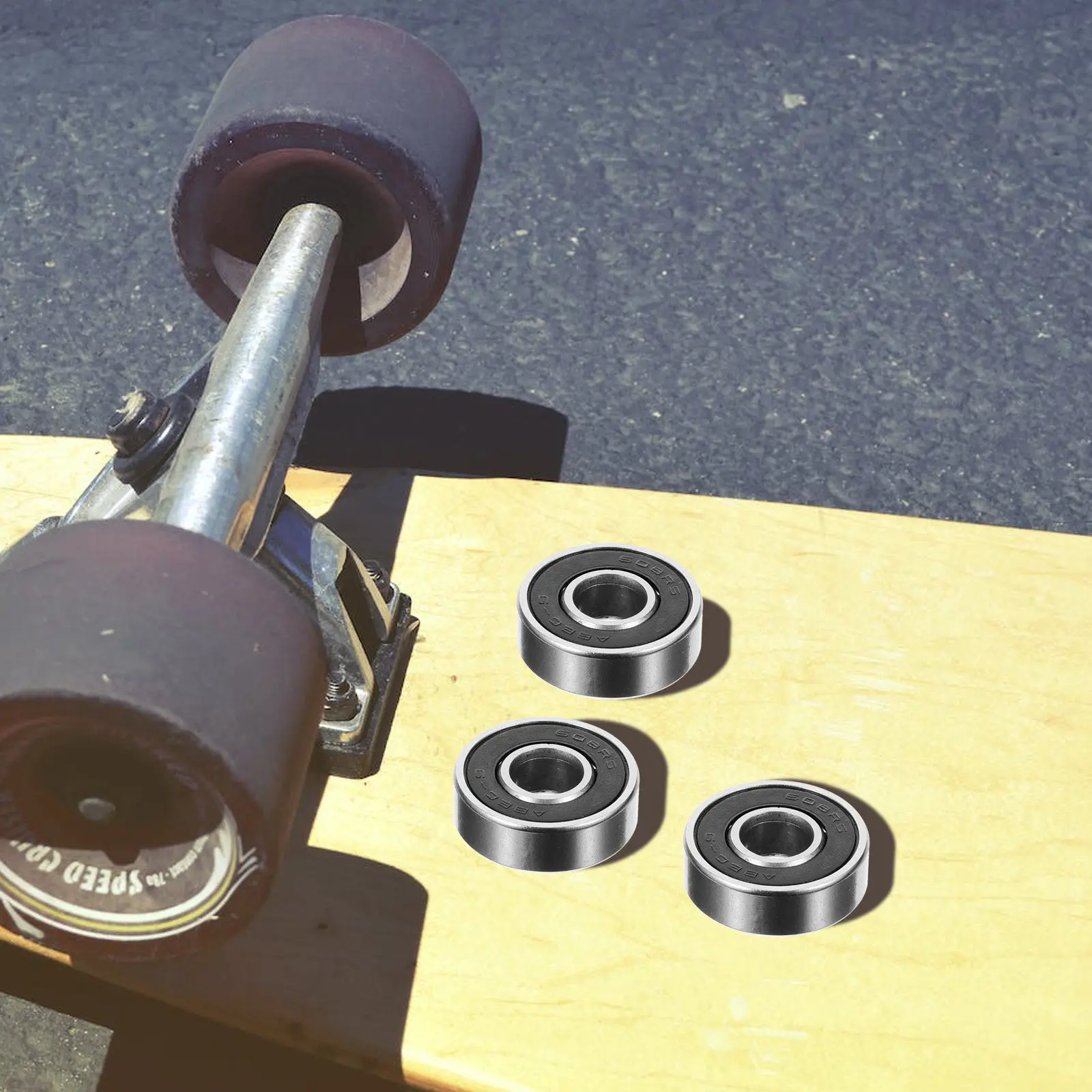 

8Pcs Carbon Steel Skateboard Bearings Sturdy Skating Board Universal Wheel Replacements for Longboard Scooter Accessories