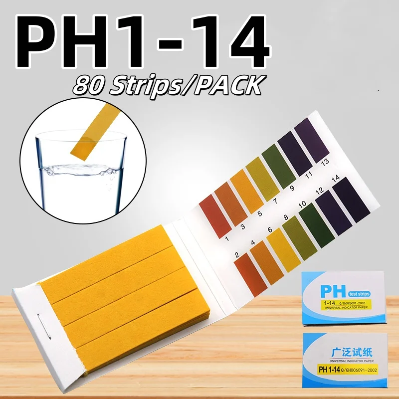 80 Strips/pack PH Test Strips Full PH Meter PH Controller 1-14st Indicator Litmus Tester Paper Water Soilsting Kits Test Tools