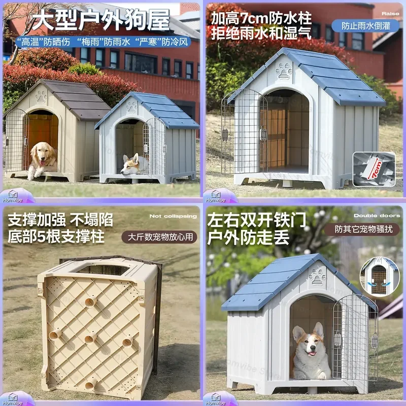 for Kennel Outdoor Large Dog House Rainproof Cold Winter Warm Cage Villa