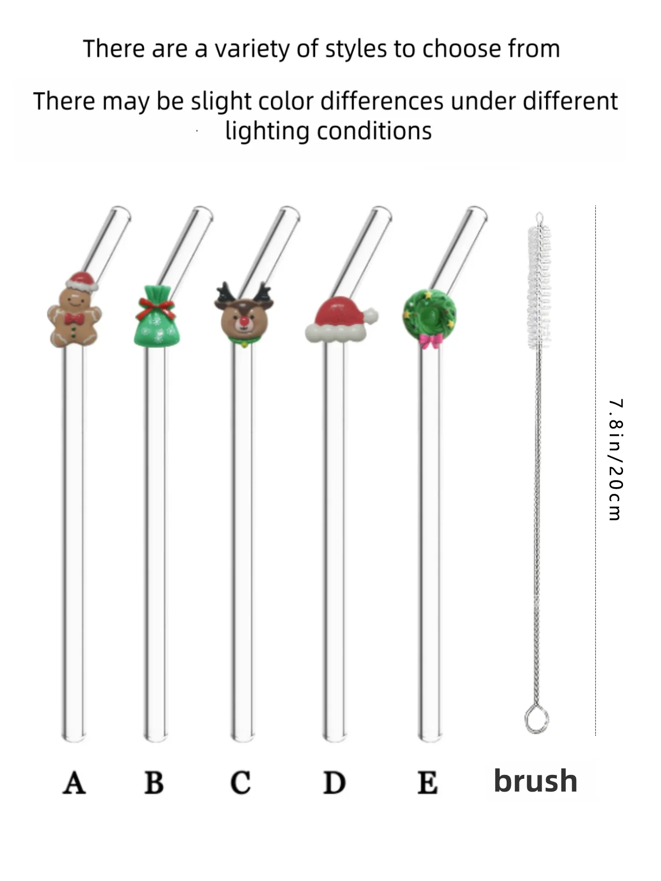 1/5 قطعة من شفاطات زجاجية لطيفة للعطلات وعيد الميلاد، أكواب مشروبات قابلة لإعادة الاستخدام، مثالية للحفلات والمشروبات الباردة والمياه الفقاعية والتجمعات المنزلية #6