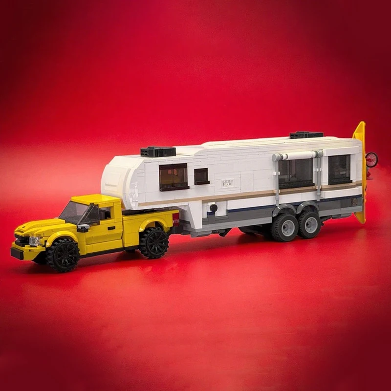 

1100pcs MOC Toy Tundra Fifth Wheel Camper City Champions Model Building Blocks Construction Toys Christmas Gifts Education Brick