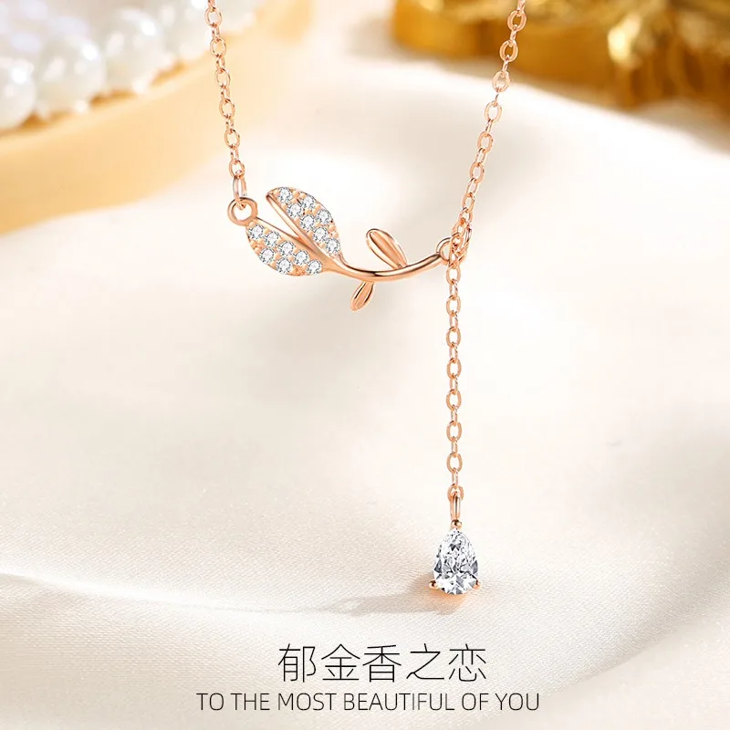 

2024 S925 Silver Tulip Necklace Female Fashion Korean Version New Sweet Small Fresh Flower Clavicle Chain Luxury Ins Jewelry