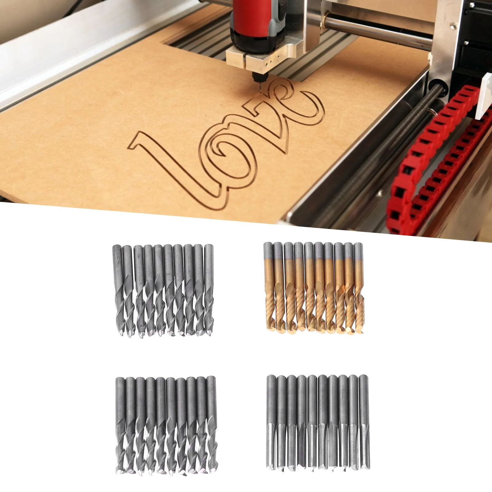 

/Set Milling Cutter 1/8in Shank Router Bits Woodworking CNC Cutter Milling Carving Bit Set LXD0LX40PCC CNC Router Bits