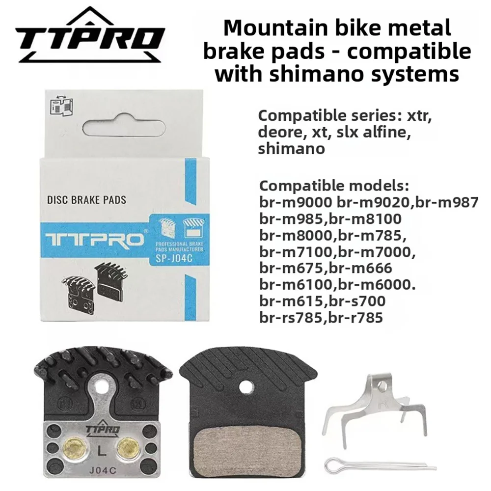 TTPRO Resin Cooling Fin Disc Brake Pads J04C L04C J05A L05A Bicycle Hydraulic Brake Pads For SHIMANO MTB Gravel Bike