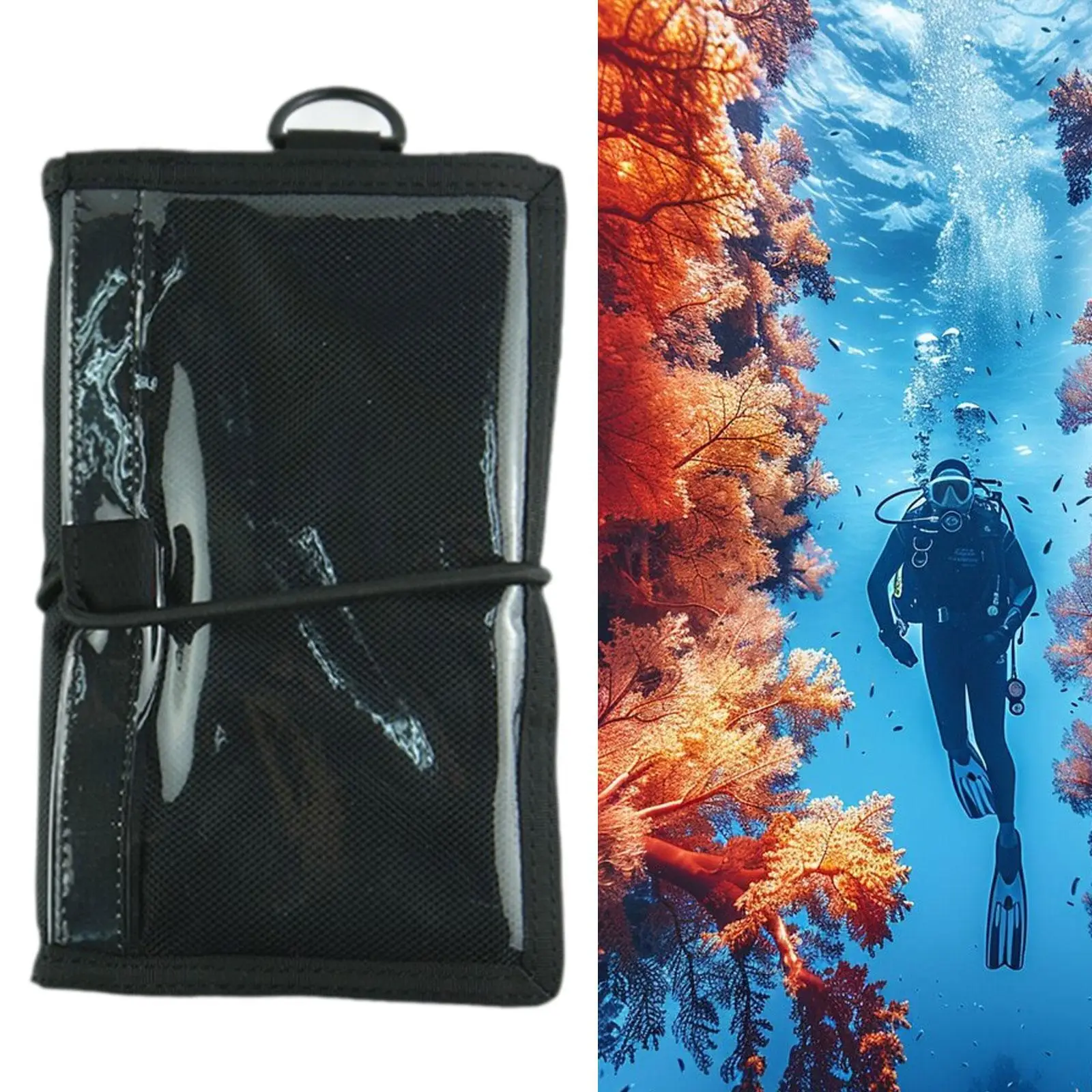 

Compact Scuba Diving Writing Notebook with Waterproof Paper and Pencil for Underwater Sports Gear