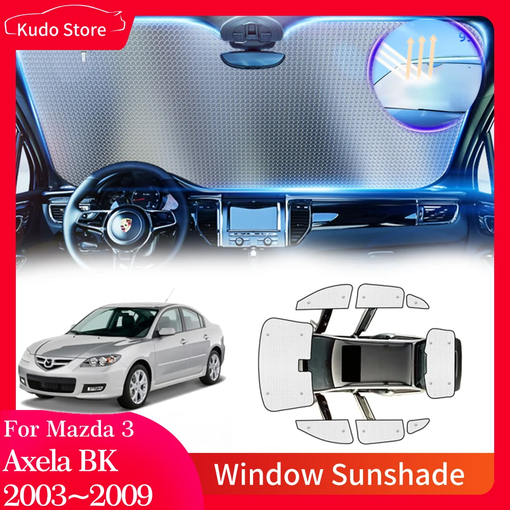 

Full Car Sun Shade Parasol For Mazda 3 Axela BK Sedan 2003~2009 2004 Visor Side Window Sunshade Cover Curtain Pad Accessories