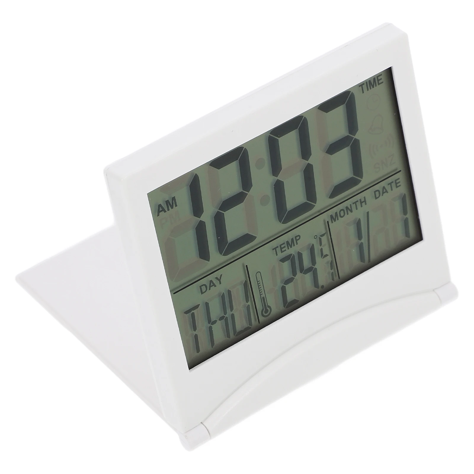 المدمجة طوي منبه رقمي على مدار الساعة التقويم عرض درجة الحرارة مكتب السفر على مدار الساعة المنبه لساعات غرف النوم #1