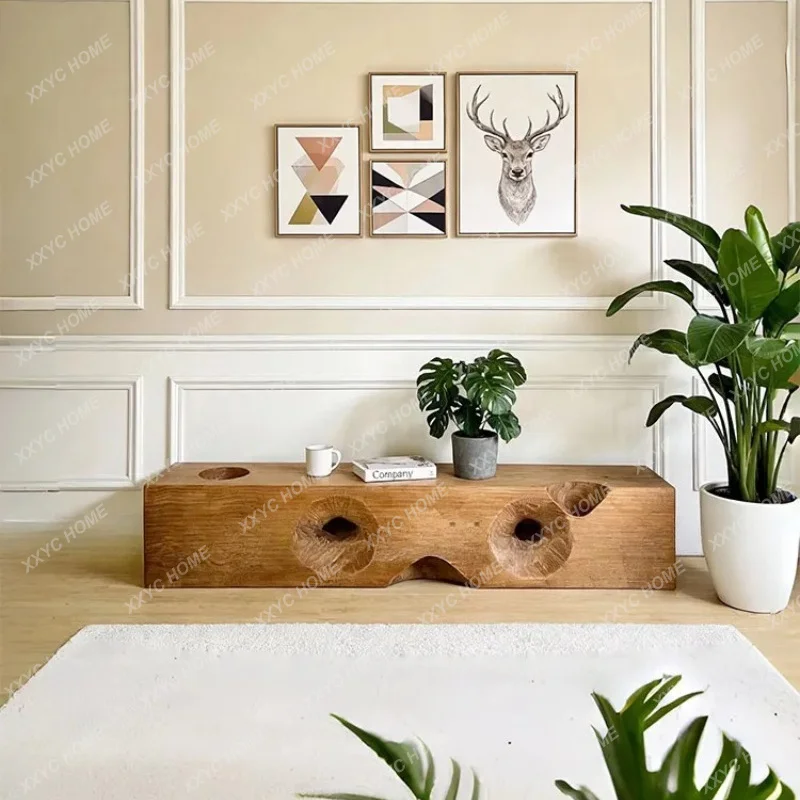 XX special-shaped solid wood bench design, creativity, TV cabinet exhibition hall, hotel clothing store ornament