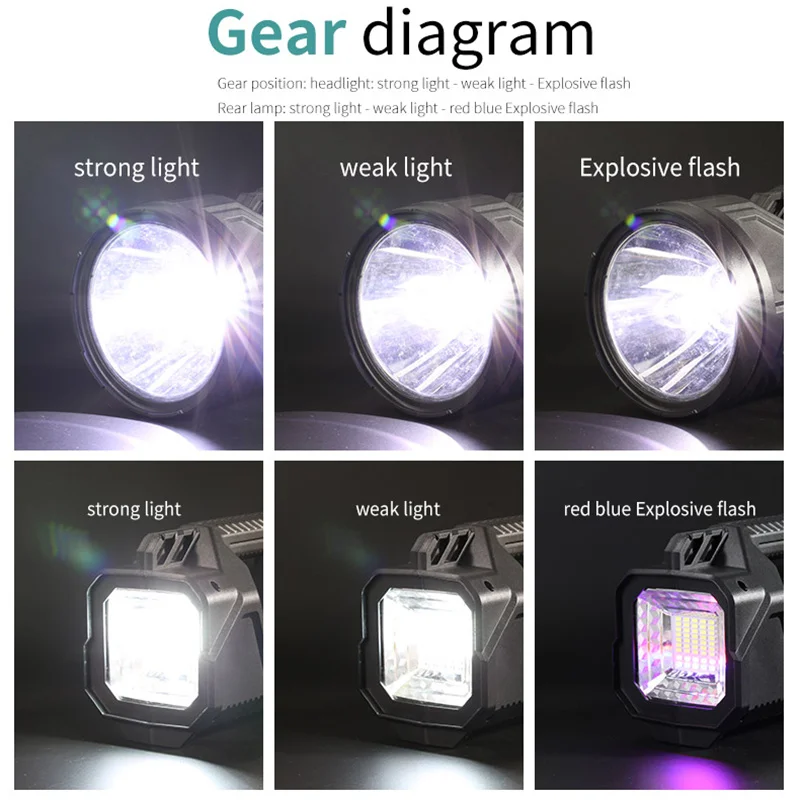 높은 루멘 LED 충전식 손전등 10000LM 휴대용 핸드 헬드 스포트 라이트 USB 태양 전원 캠핑 랜턴 보조베터리