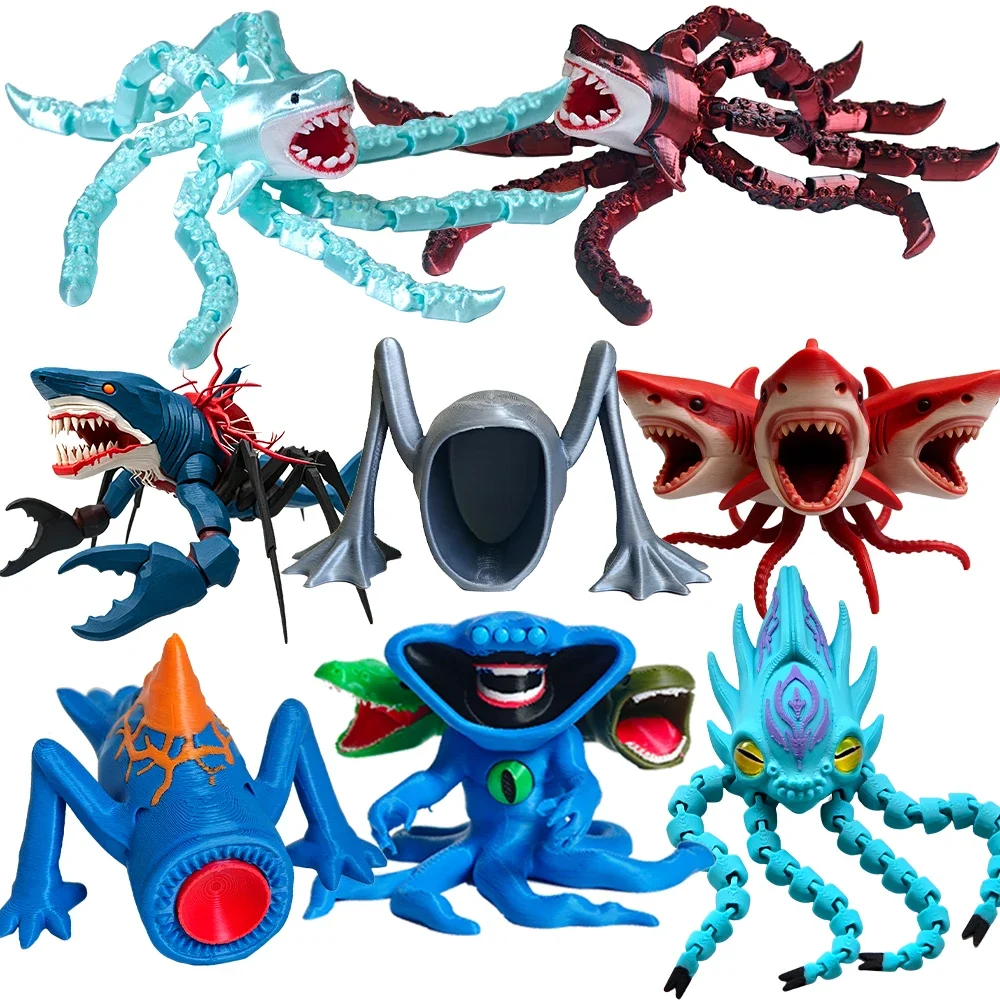 New Bloop Sea Monster 3D printed Flexible Fidget Toy Horror Ocean Monster Collectible Model Toys for Desk Decor & Gothic Fans