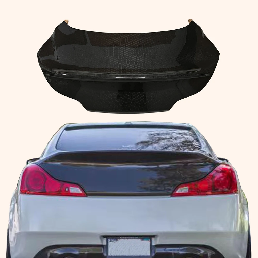 

Совершенно новый комплект кузова автомобиля, задний багажник для Infiniti G37, 2-дверная сотовая карбоновая крышка багажника в стиле Dcuktail (без отверстия)