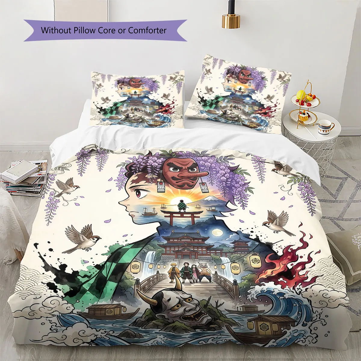 Demon Slayer Kimetsu no Yaiba Soft Duvet Cover Kid's Bedding Set,Extra Large Size Holiday Gift Various Sizes Available -HE80