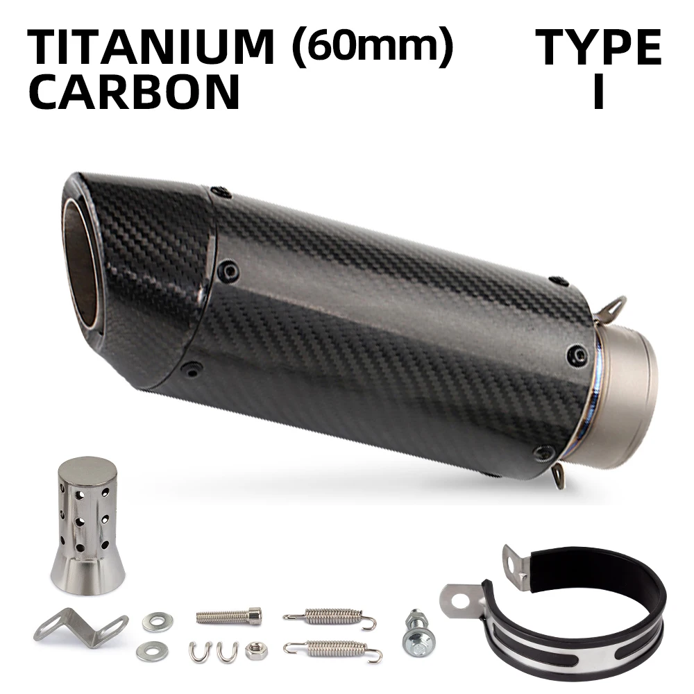 Titanium Alloy Carbon Fiber Racing Motorcycle Exhaust Modify Project Muffler Universal 51MM 60MM For R25 Monster Panigale V2 V4
