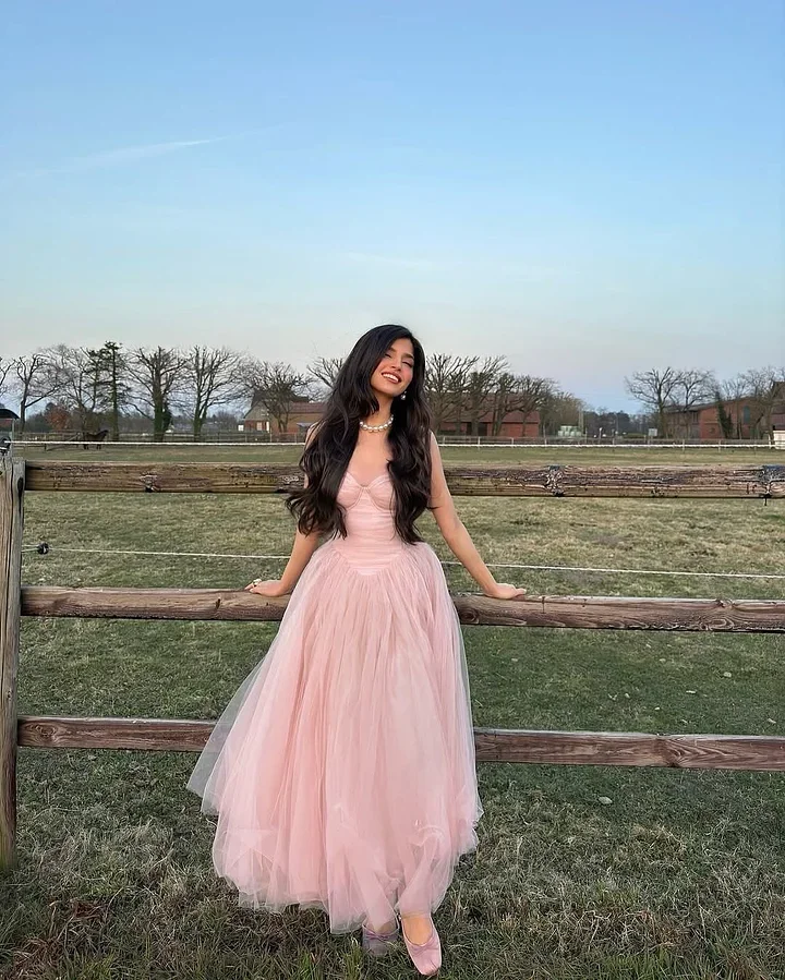 

Customized Simple Tulle Pleat A-line Ankle Length Prom Gowns Women's Spaghetti Strap Evening Dress Graduation Dress New 2026