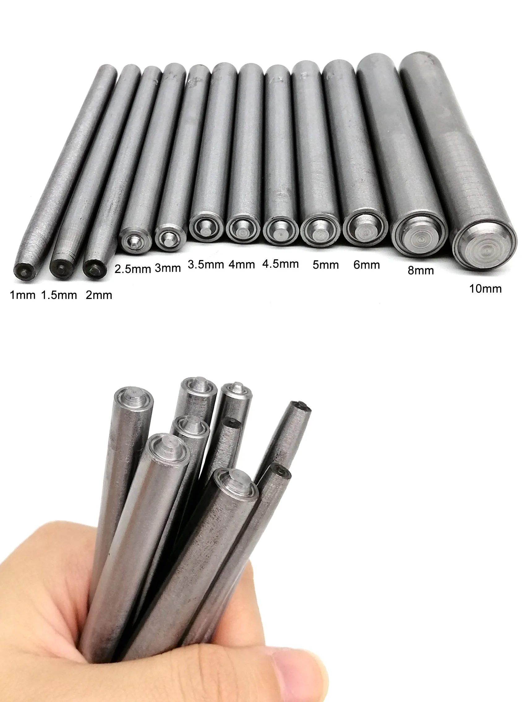 HZYUEGOU Flanschstanzwerkzeug für Ösen mit 1-10 mm Innendurchmesser, Luftloch, halb hohle Niete, 45 Stahl – Detail 2