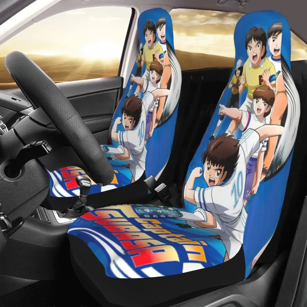 Captain Tsubasa Car Seat Cover Custom Printing Universal Front Protector Accessories Cushion Set