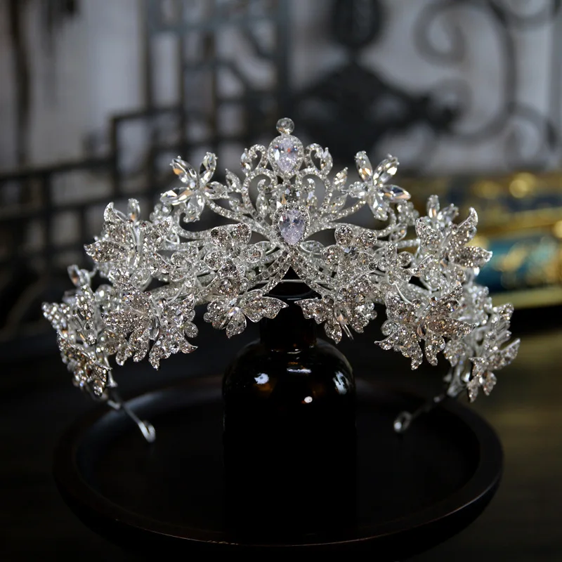 

Baroque Princess Queen Crowns For Wedding Crystal Bridal Tiara Crown For Pageant Women Diadem Party Prom Hair Jewerly Headpiece