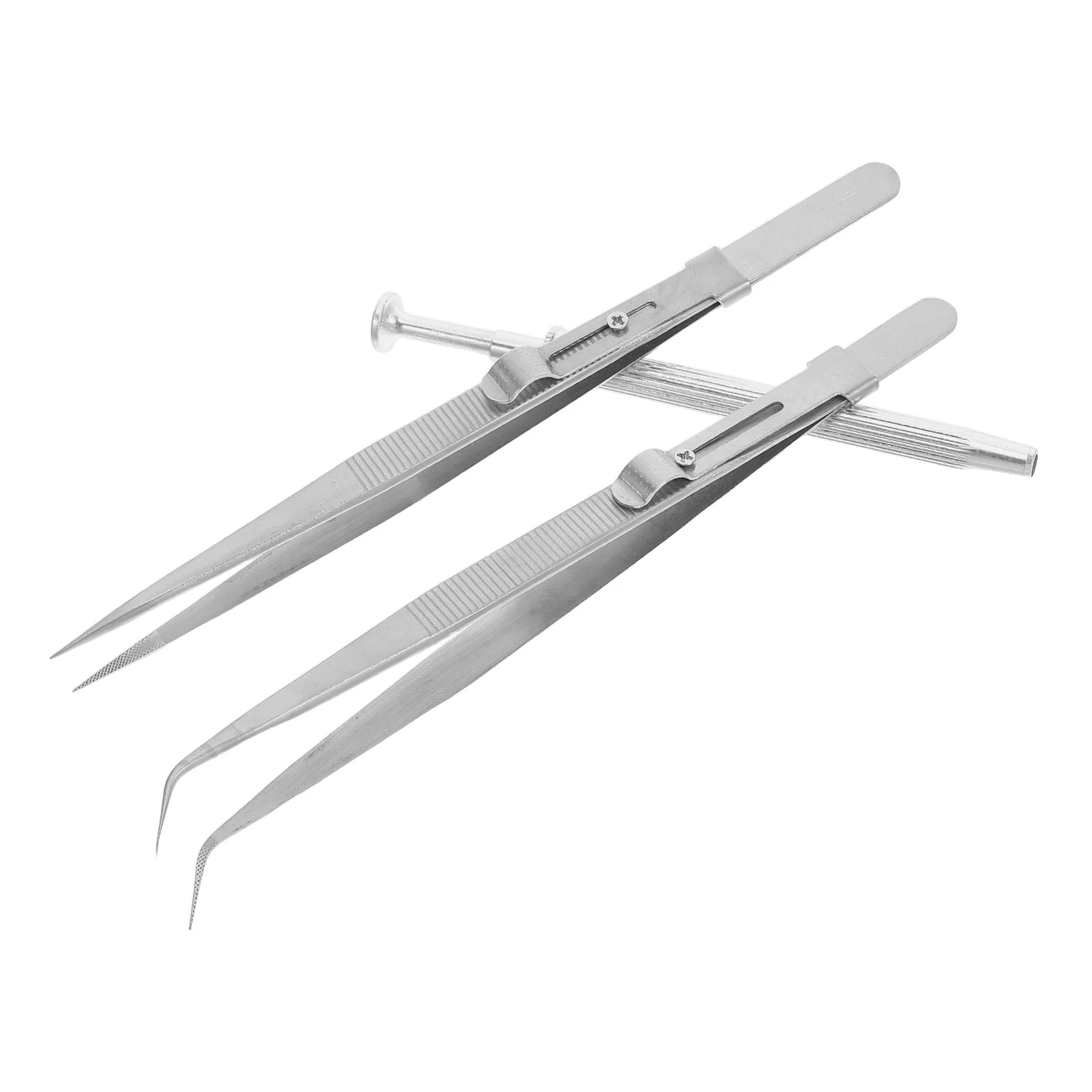 

1 set Diamond Jewelry Tweezers Set Stainless Steel Locking Tweezers for Crafting Precision Jewelers Tool Kit Extended