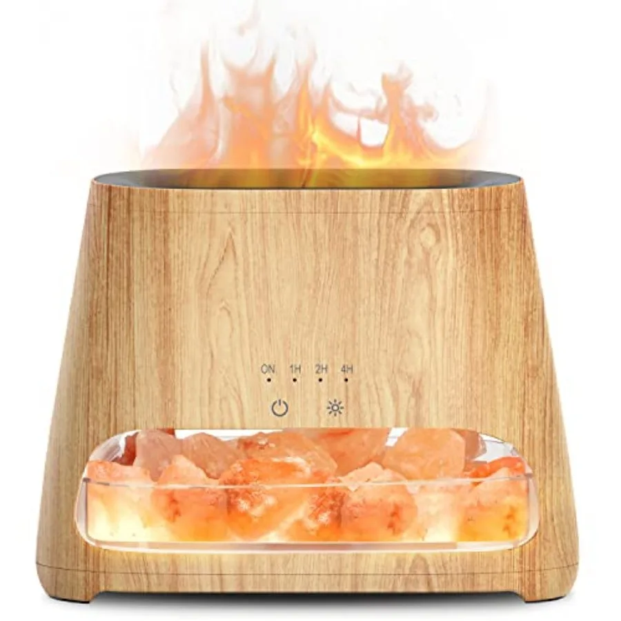 

2-in-1 Ultrasonic Essential Oil Diffuser and Himalayan Salt Lamp, Aromatherapy Diffuser Cool Mist Humidifier with Auto Off Func