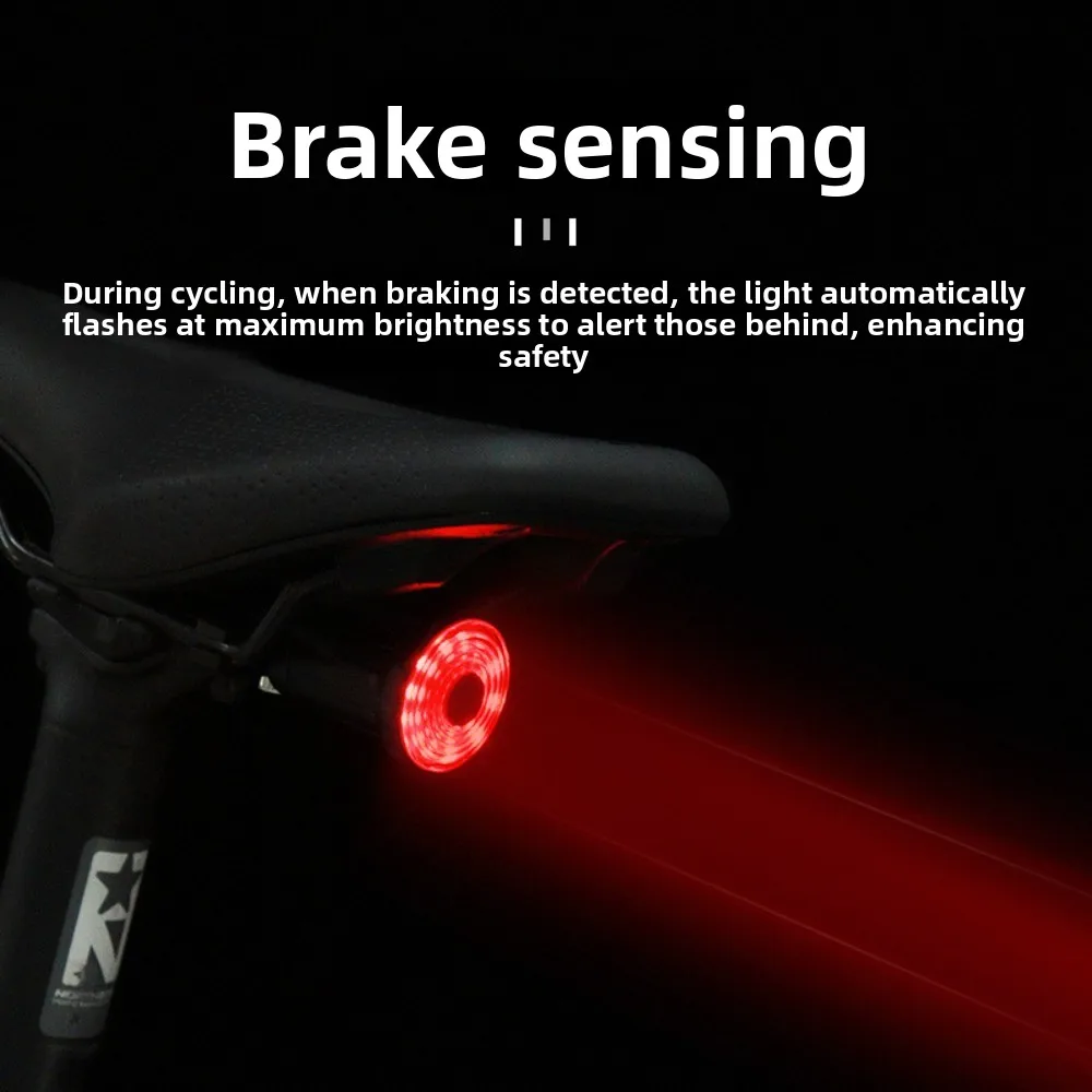 

Brake Induction Night Riding Warning Tail Light Bouncing Fruit Riding Equipment Bicycle Tail Light Usb Charging Intelligent
