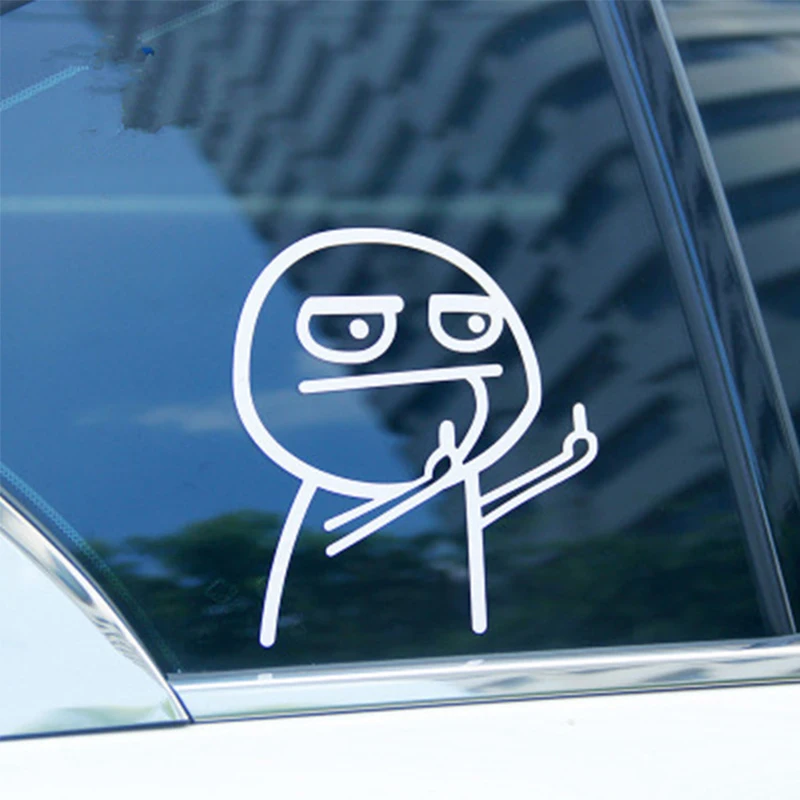 Cartoon Funny Middle Finger Waterproof Reflective Car Stickers Window Bumper Decal Body Decoration Sticker Auto Accessories