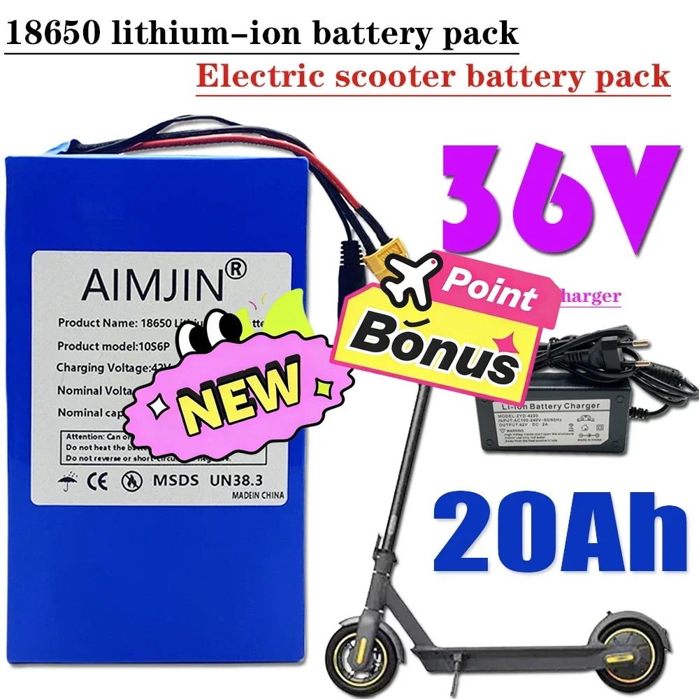 🚧10S6P 36v 20ah Brand New Original 500-1000W Large Capacity Lithium Battery Uses Most Vehicles And Supports Product Customizati