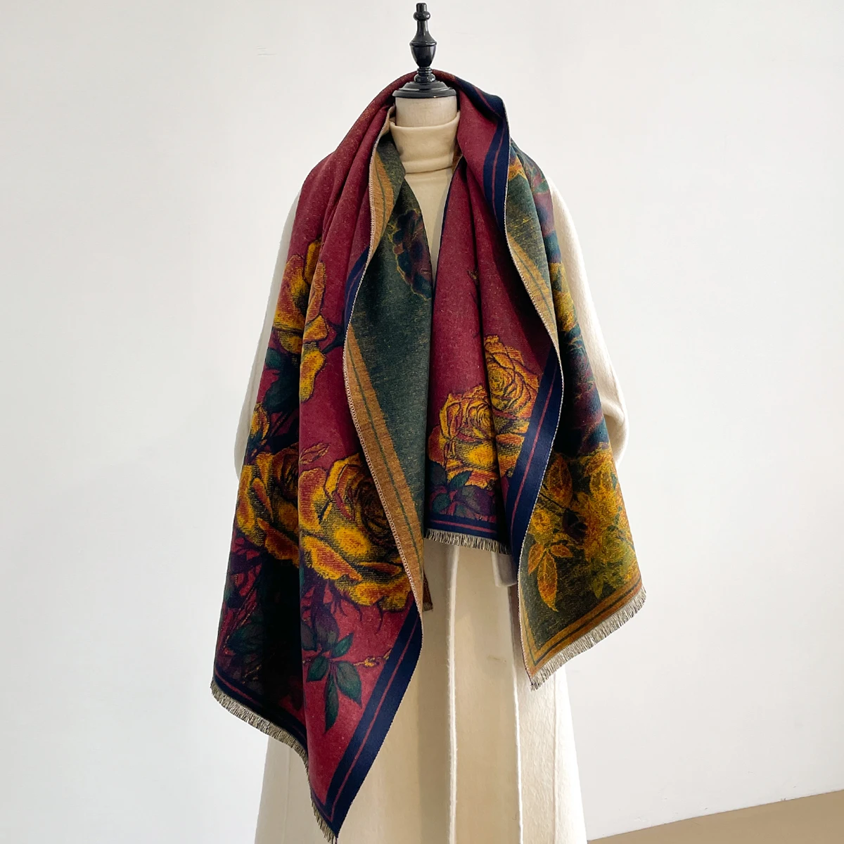 

Women Winter Fashion Warm Imitation Cashmere Scarf Luxury Pashmina Blanket Thick Shawl Wrap Neckerchief Bufanda Echarpe Poncho