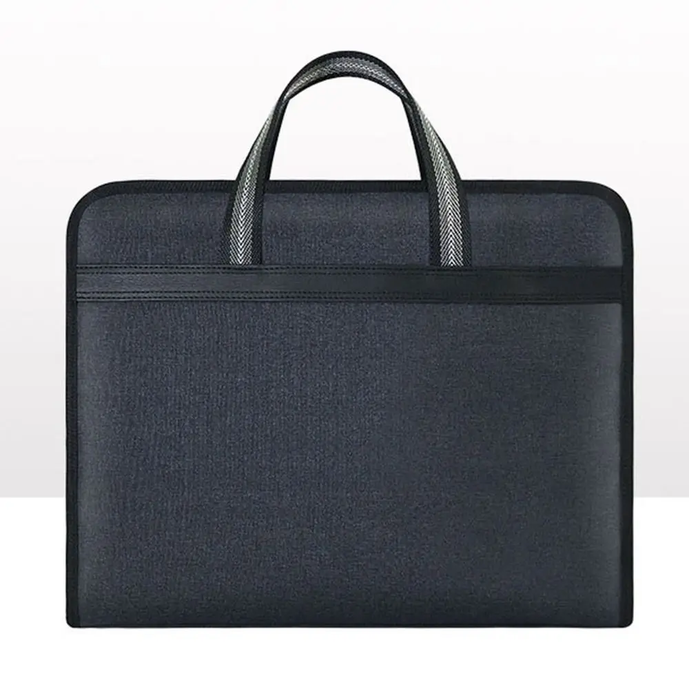 Waterproof A4 File Bag Multiple Compartments with Handle Document Storage Bag Large Capacity Zipper Business Storage Bag