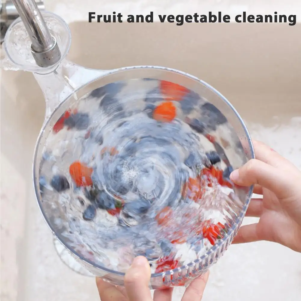 Filter Drain Basket Portable Snail Drain Basket with Strainer Rotating Fruit Vegetable Washing Bowl Lightweight Kitchen Device