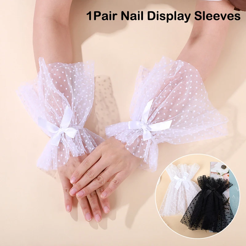 White Black Mesh Nail Art Decoration False Sleeves Photo Manicure Object Photography Modeling Props Nail Display Charms Kits