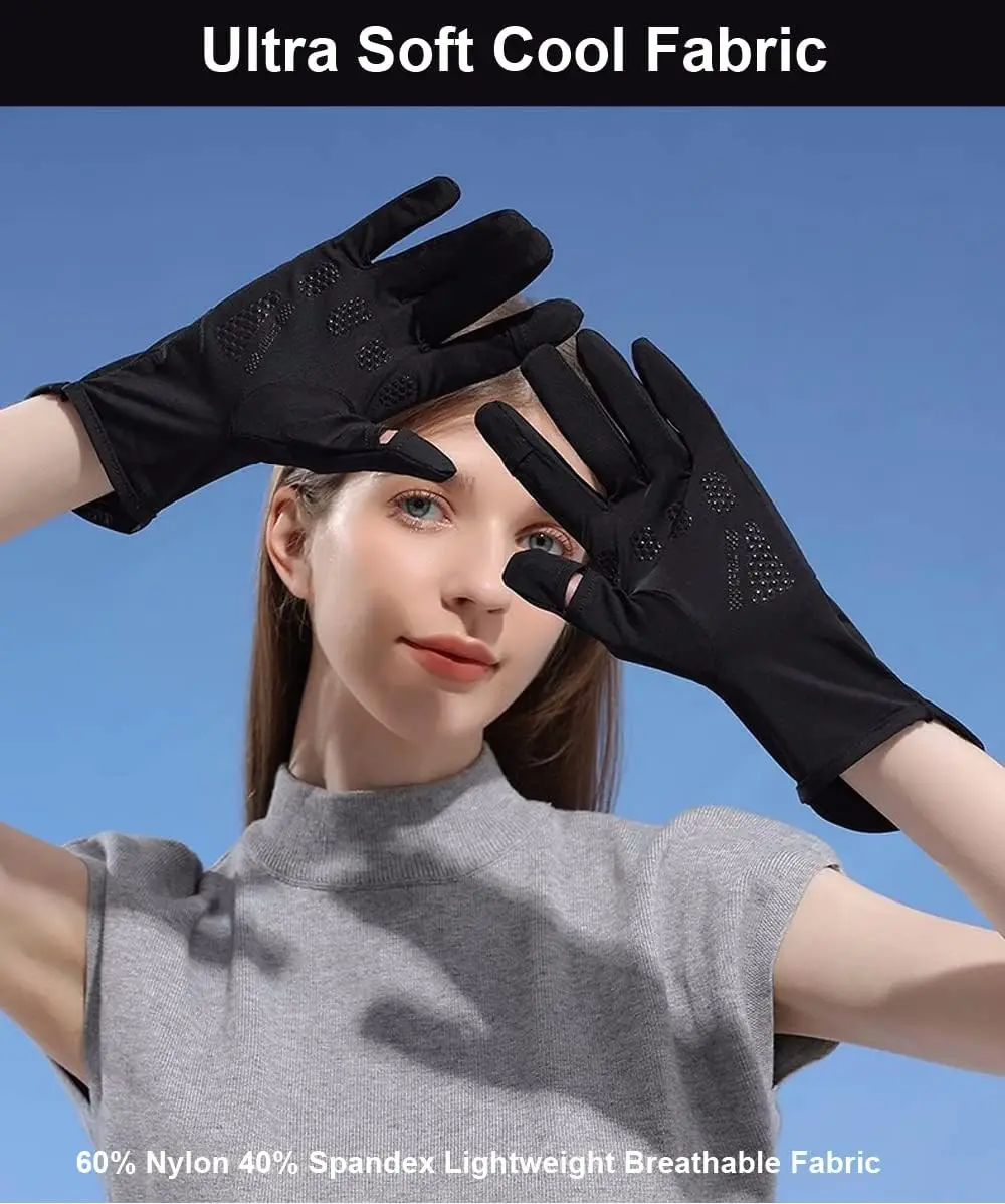 

1 Pair Lightweight Outdoor Riding Gloves UV Protection Multicolor Driving Stretch Female Breathable & Stylish,for Outdoor