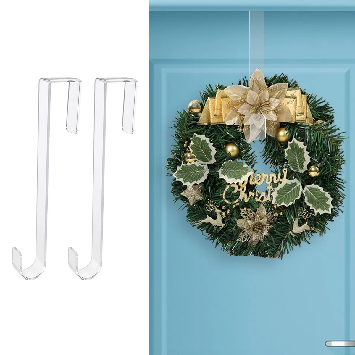

2pcs Christmas Wreath Hook Christmas Party Decoration Kids Favors 2025 Xmas Gift Wreath Hook Navidad Natal New Year Gift 2026