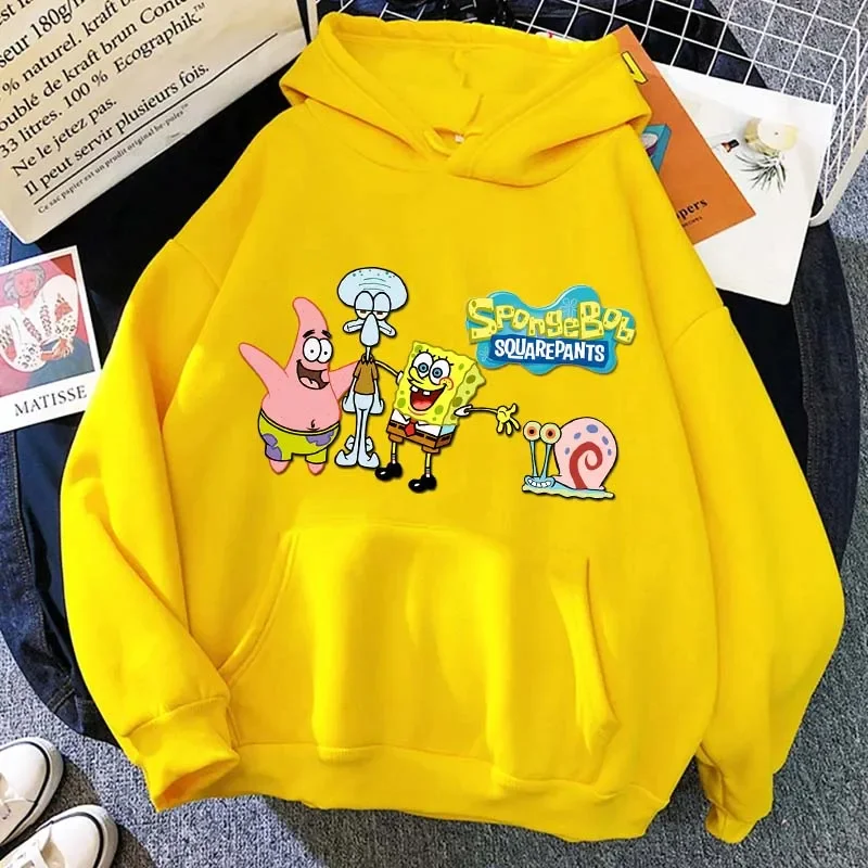 SpongeBob SquarePants and Friends Cartoon Anime 2026 New Fashionable Casual Hooded Men's and Women's Couple Hooded Sweatshirt - zdjęcie 1