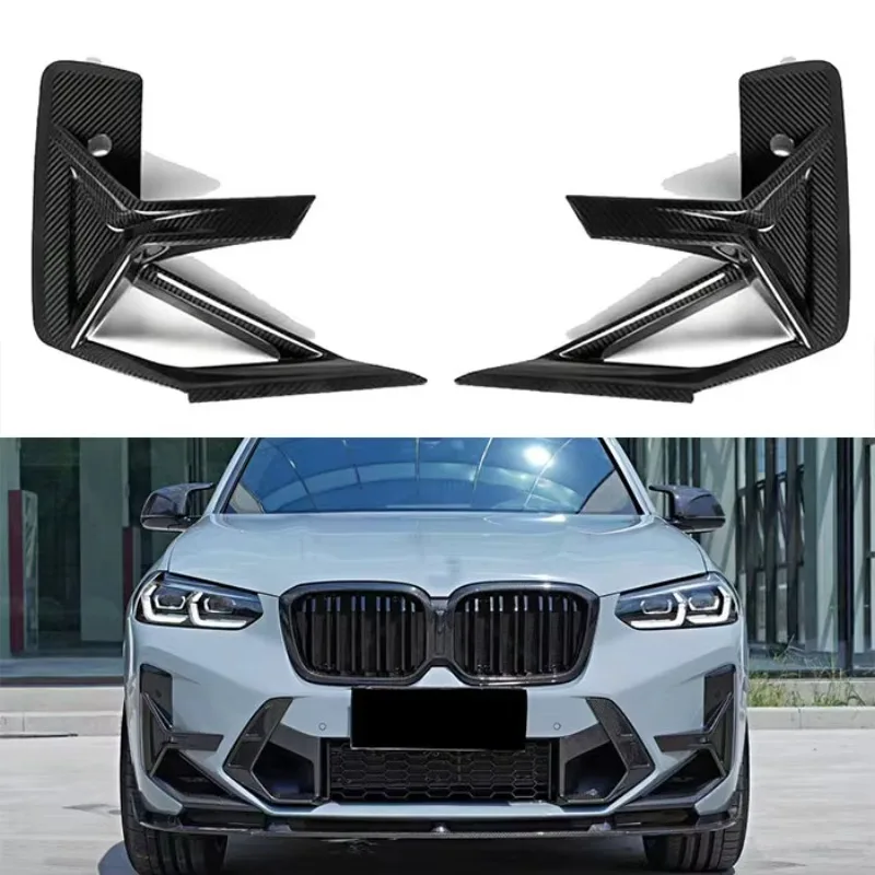 For BMW X3M X4M F97 F98 Dry Carbon Fiber Small Surround Front Lip Rear Lip Side Skirt Tail Fin Grille Rearview Mirror