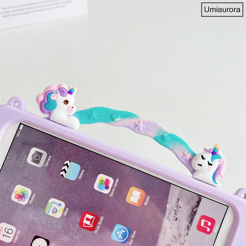 Cartoon Unicorn Kids Bubble Case For Samsung Galaxy Tab A8 10.5 SM-X200 X205 S6 A7 Lite T500 P610 T290 T220 Silicon Tablet Cover