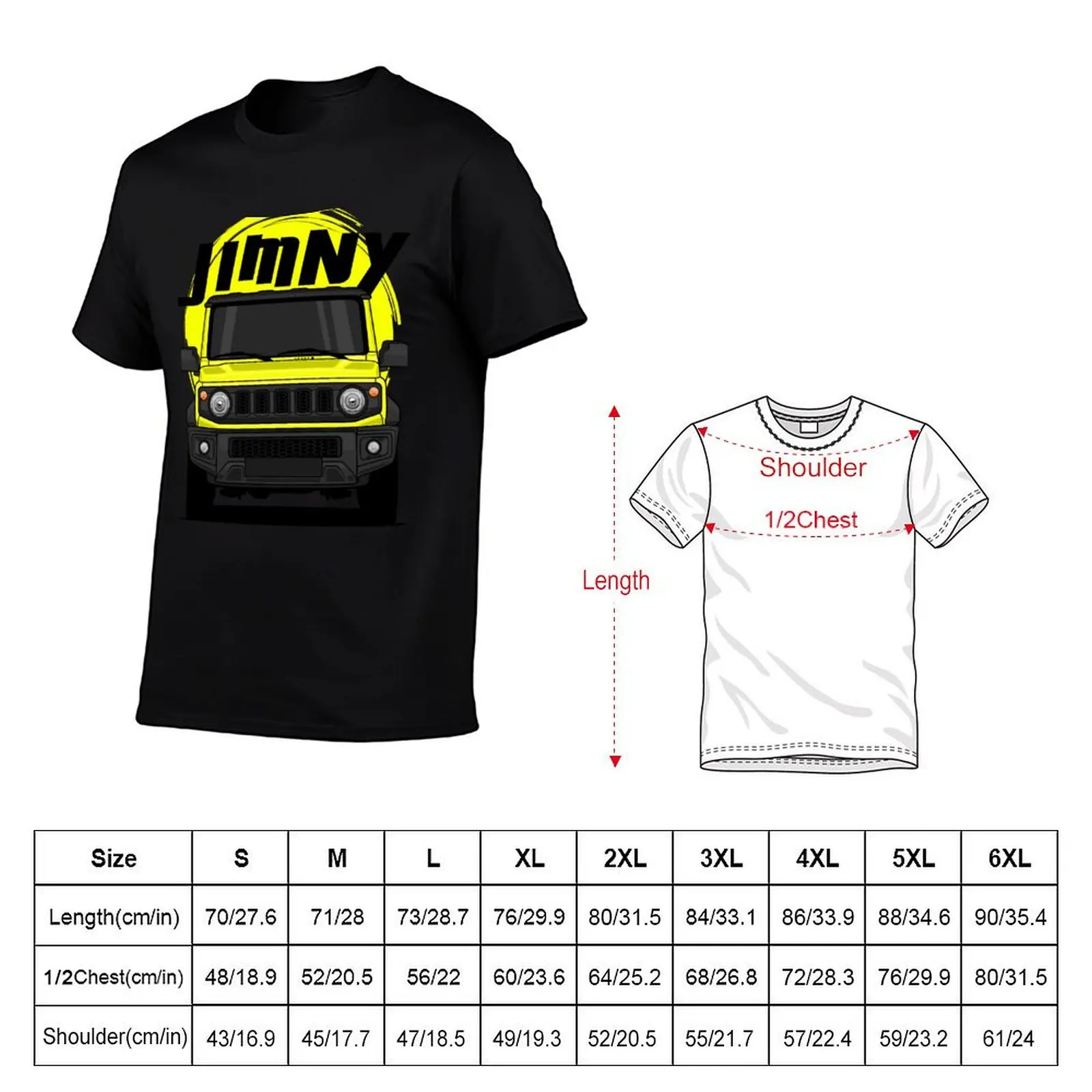 Front Yellow Jimny Off Road T-Shirt tops T-shirts oversize valentines boutique clothes gifts for boyfriend mens fashion