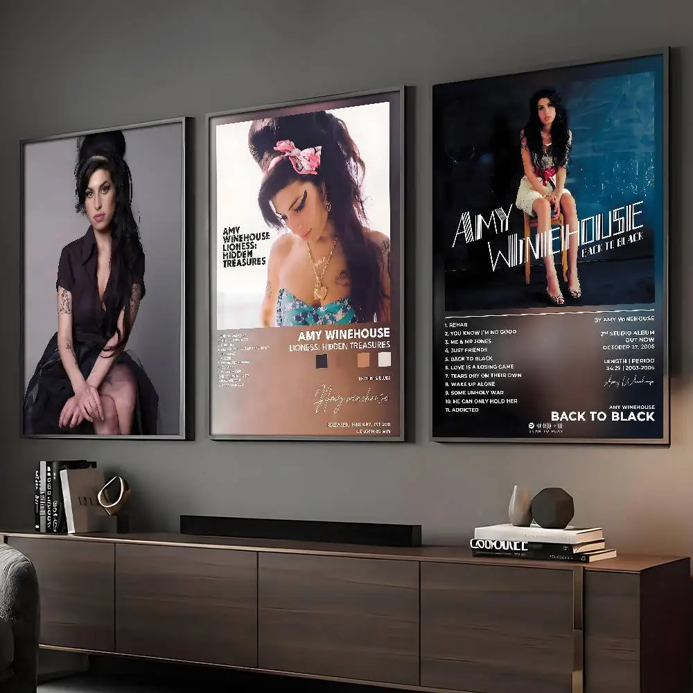 Pop Singer Amy Winehouse Poster HD Art Wall pegajoso à prova d'água para casa, sala de estar, bar, decoração