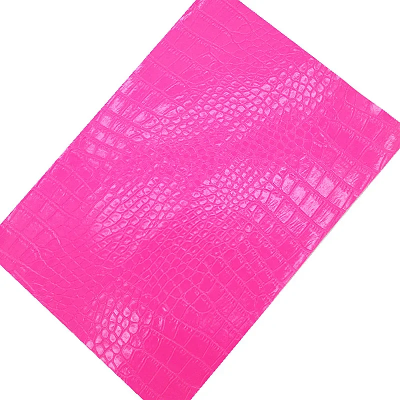 Metallic Lichi Synthetic Leather Rose Crocodile Embossed Leather Leopard Custom Glitter Leather Sheet For Bows DIY 21x29CM Q1294