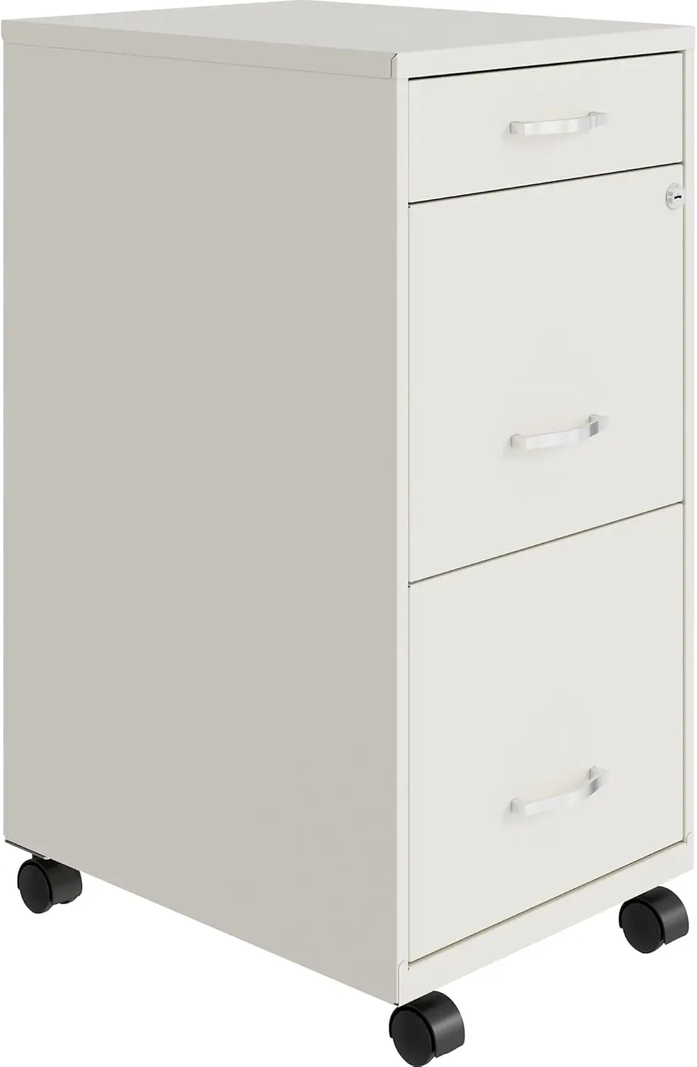 

LYS SOHO Box/File/File Mobile White File Cabinet, 3 Drawer, 26.5 x 14.3 x 18 in