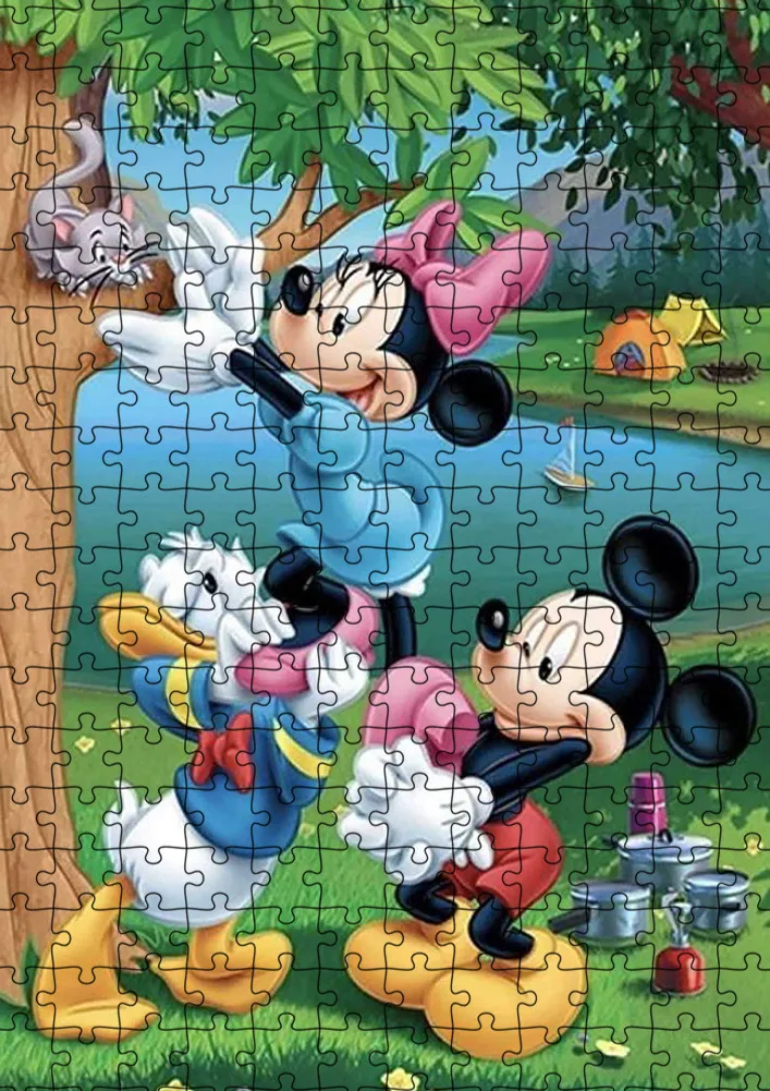 Puzzle Disney Mickey et Minnie pour adulte, jouet créatif, à décompresser, éducatif, fait à la main, cadeau