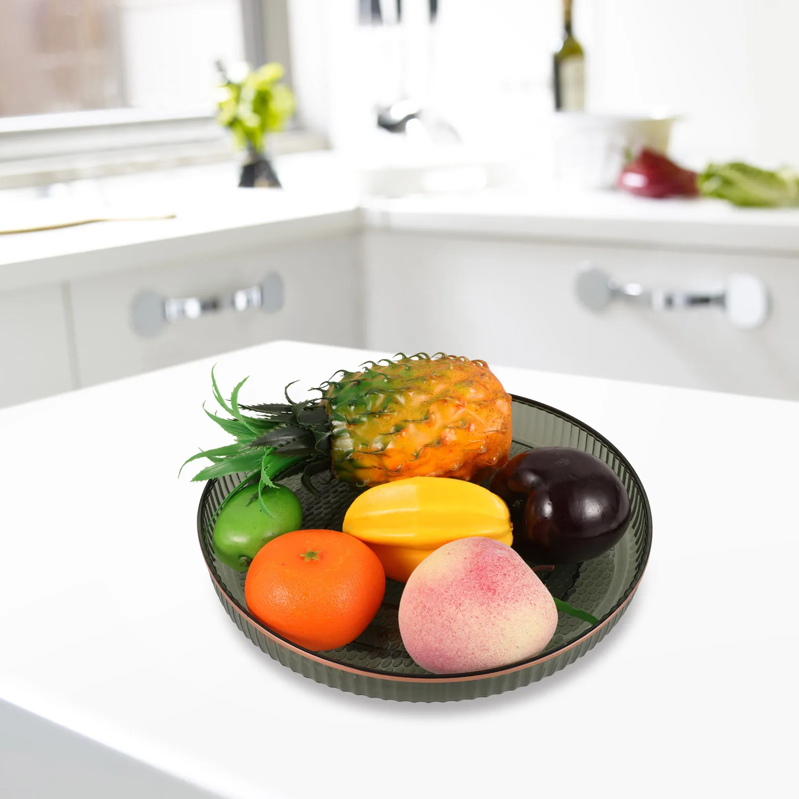 

Transparent Rotating Tray Large Capacity Storage Box Home Decoration Modern Design Simple Plastic Round ganizer Kitchen