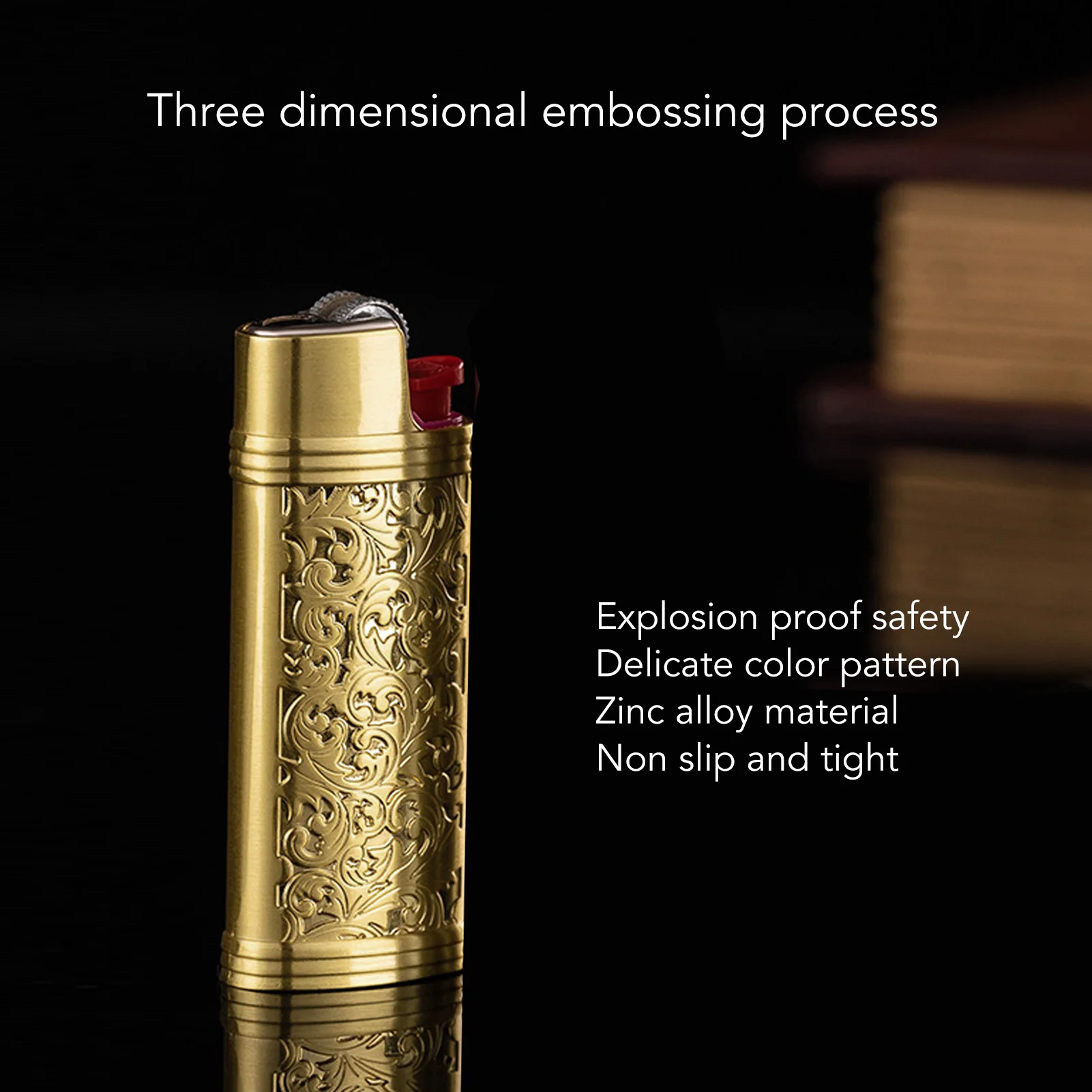 Lighter Case Cover Vintage  Floral Stamped Zinc Alloy Shell for Lighter  Lighter Cover Vintage Lighter Cover