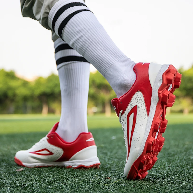 Zapatillas de béisbol para niños y hombres, zapatos de cuero de gran tamaño, antideslizantes, transpirables, para entrenamiento, Softball