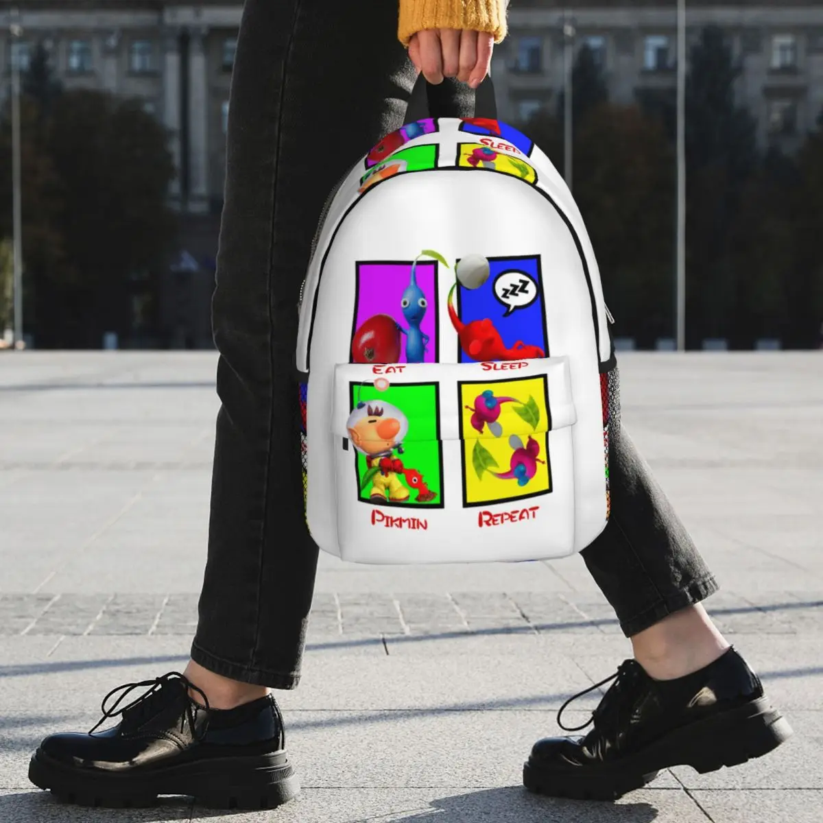 Eat Sleep Pikmin Repeat Backpack Student BookBag Boys Girls School Bag Laptop Shoulder Bags