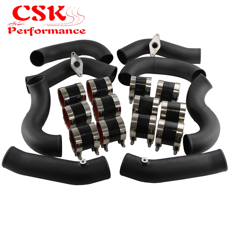 Turbo Intercooler 2.75'' Piping Kit Fit For Nissan GT-R R35 VR38DET VR38 09-15 Black